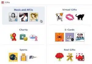 Facebook Gift Options