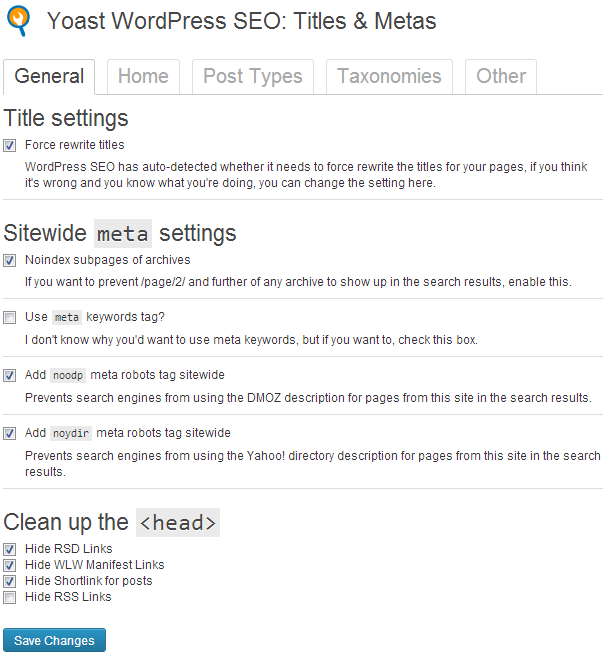Yoast WordPress SEO: Titles & Metas