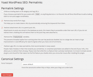 Yoast WordPress SEO Permalinks