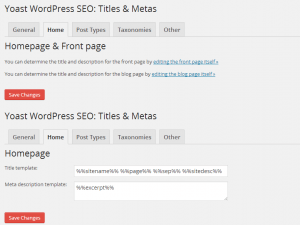 Yoast WordPress SEO Titles Metas Home