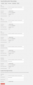 Yoast WordPress SEO Titles Metas Post Types