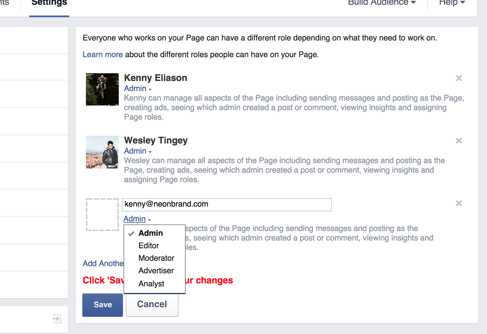 Adding an Admin to Facebook Business Page
