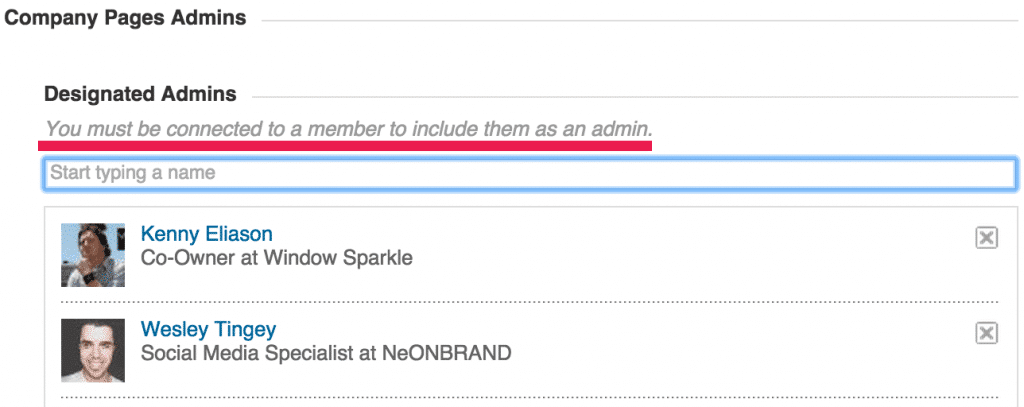 LinkedIn Add a Pages Admin