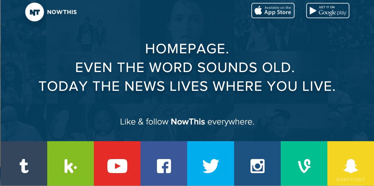Now This Homepage - How Social Media and Web Design come together