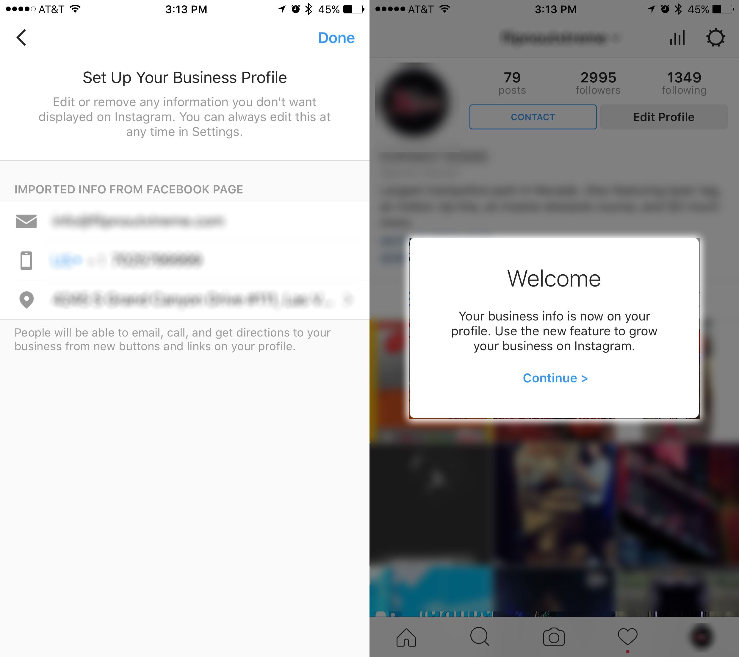 Instagram for Business Screen Grabs