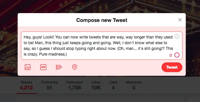 twitter expands character limit to 280 characters