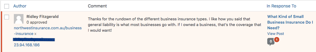 competitors leaving spam comments