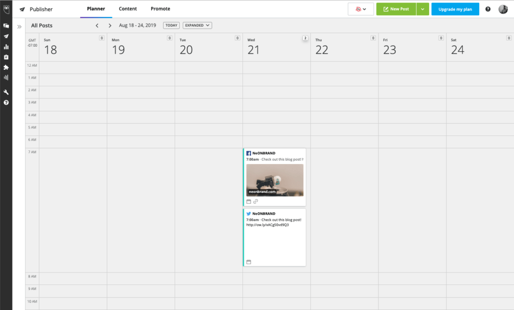 Hootsuite Planner Calendar